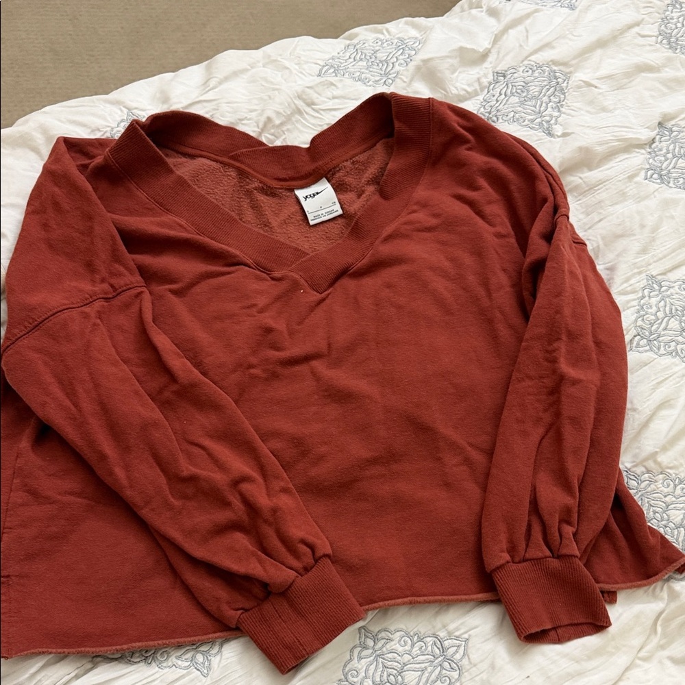 Nike yoga cropped Long Sleeve Top in Rust - Women